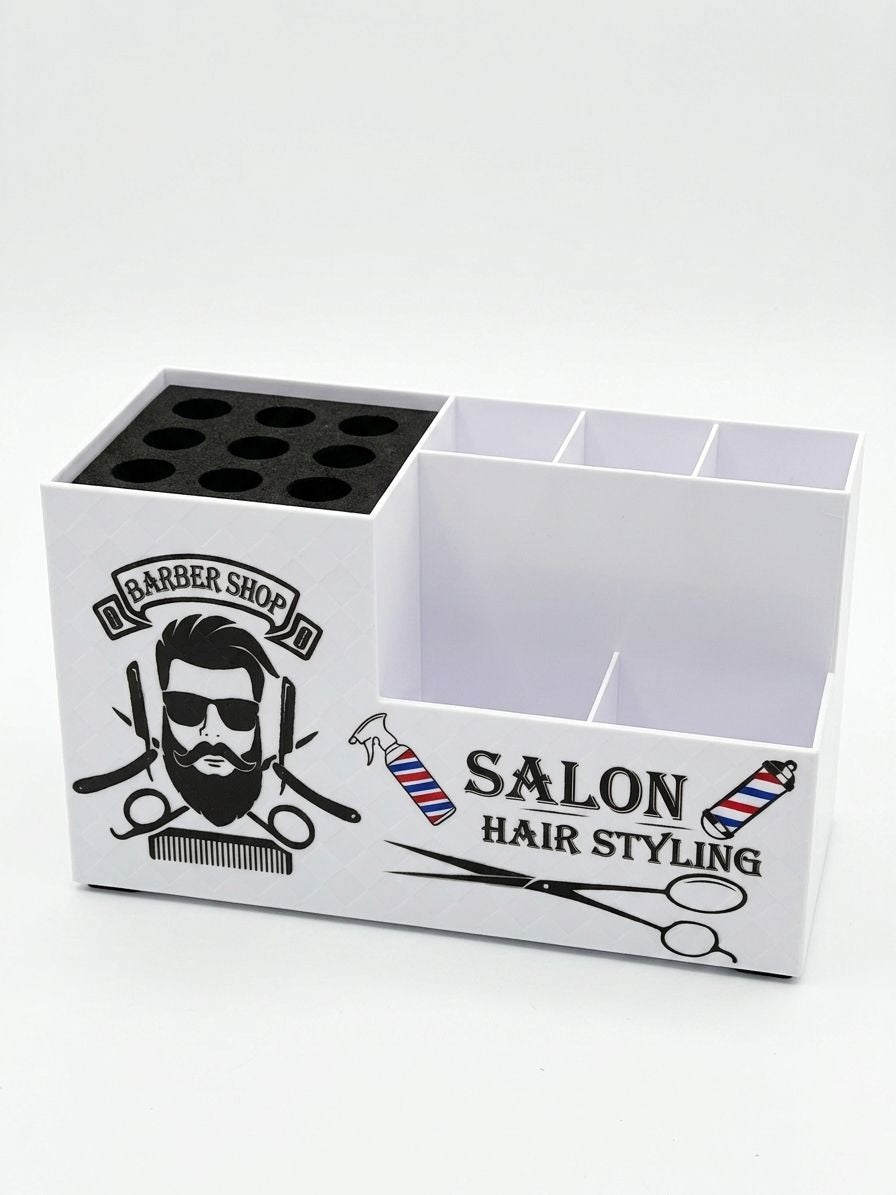 SUPPORT DE RANGEMENT BARBER SHOP BLANC