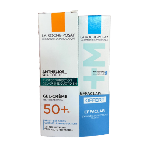 LA ROCHE-POSAY ANTHELIOS PACK ECRAN OIL COR SPF50+ 50ML+EFFACLAR DUO +M