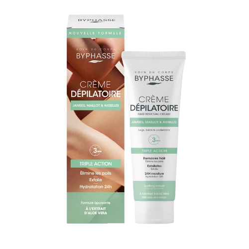 BYPHASSE CREME DEPILATOIRE A L EXTRAIT D ALOE VERA 125ML