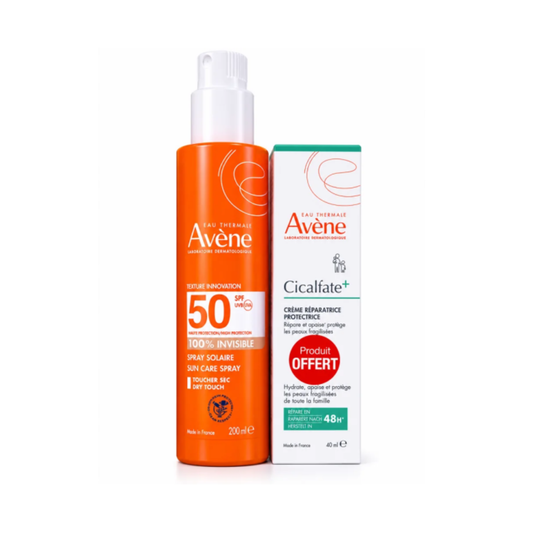 Pack Avène Spray Invisible SPF 50+ 200ml + Avène Cicalfate Créme Réparatrice Protectrice 40ml
