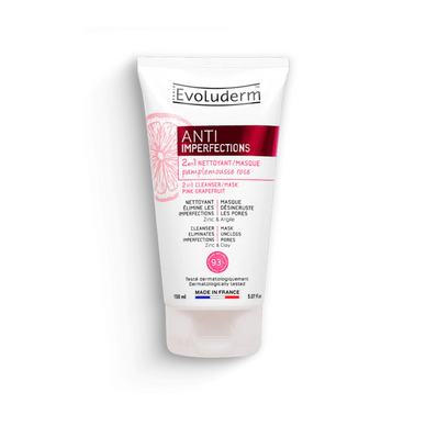 EVOLUDERM 2 en 1 Gel Nettoyant/Masque Anti-Imperfections