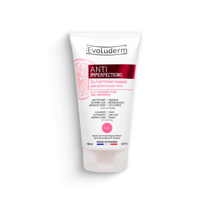 EVOLUDERM 2IN1 NETTOYANT/MASQUE ANTI IMPERFECTIONS 150ML