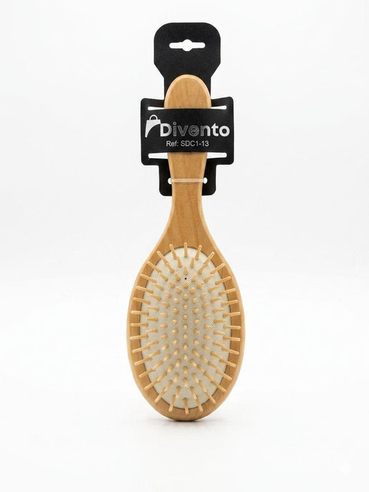 BROSSE PNEUMATIQUE OVALE EN BOIS AVEC PICOTS EN BOIS POINTU
