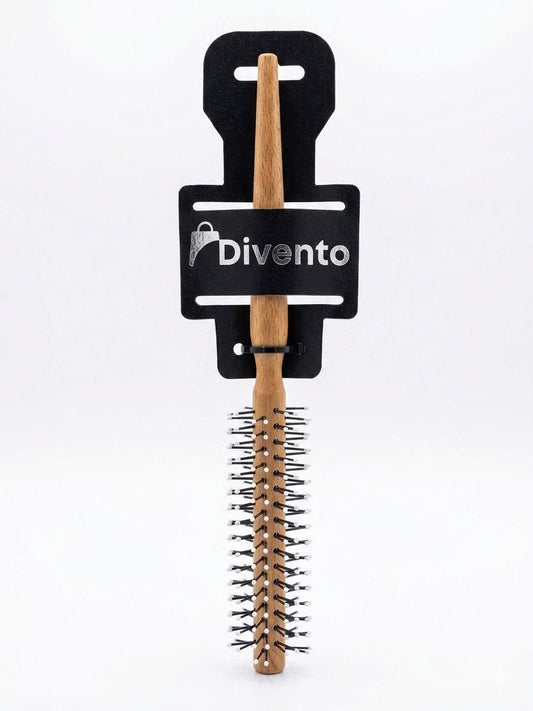 BROSSE RONDE PRO EN BOIS AVEC PICOTS EN NYLON PERLES