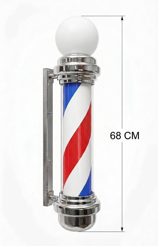 BARBER POLE 68CM SILVER