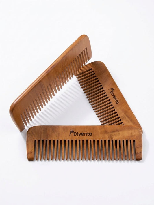PEIGNE EN BOIS NATUREL A DENTS LARGES DEMELOIRS