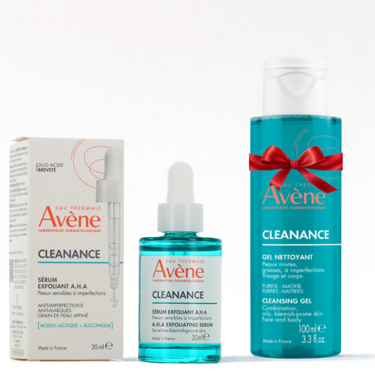 Pack Avene Cleanance sérum exfoliant A.H.A  + Gel Nettoyant Cleannace 100ml Offerte