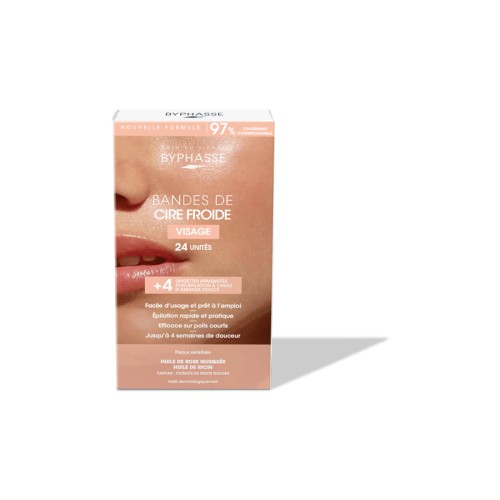 BYPHASSE BANDES DE CIRE FROIDE VISAGE 24UNITES