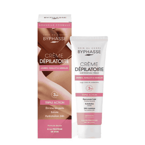 BYPHASSE CREME DEPILATOIRE SILK PROTEIN 125ML NEW