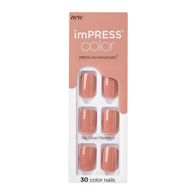 KISS ImPRESS Color Press-On Manicure - Caramel - Taille S