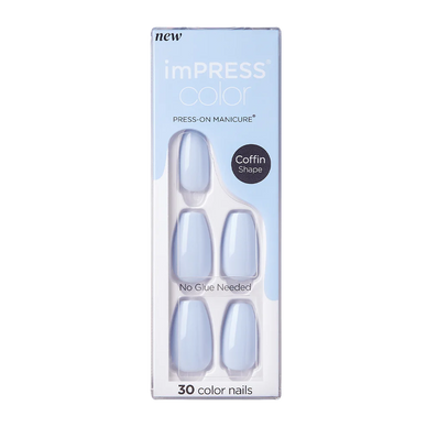 KISS ImPRESS Color Press-On Manicure - Cloudless - Taille M