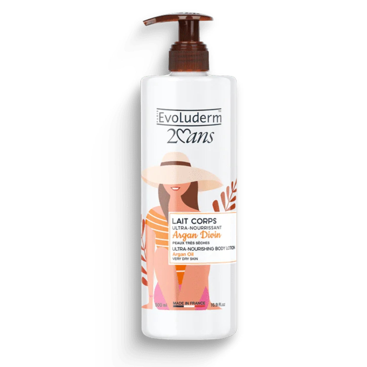 EVOLUDERM LAIT CORPS ARGAN DIVIN PEAUX TRES SECHES 500ML