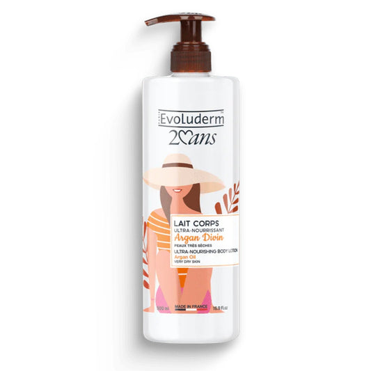 EVOLUDERM LAIT CORPS ARGAN DIVIN PEAUX TRES SECHES 500ML